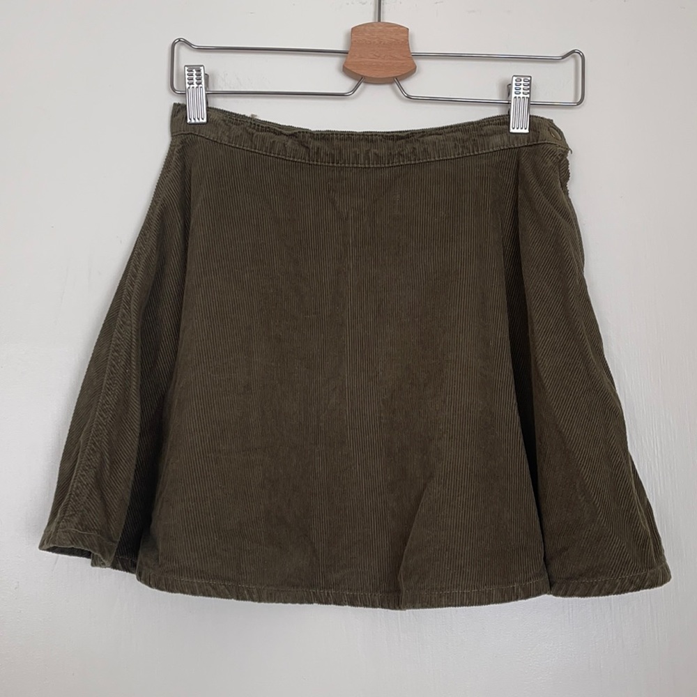 American Apparel Olive Corduroy Circle Skirt
